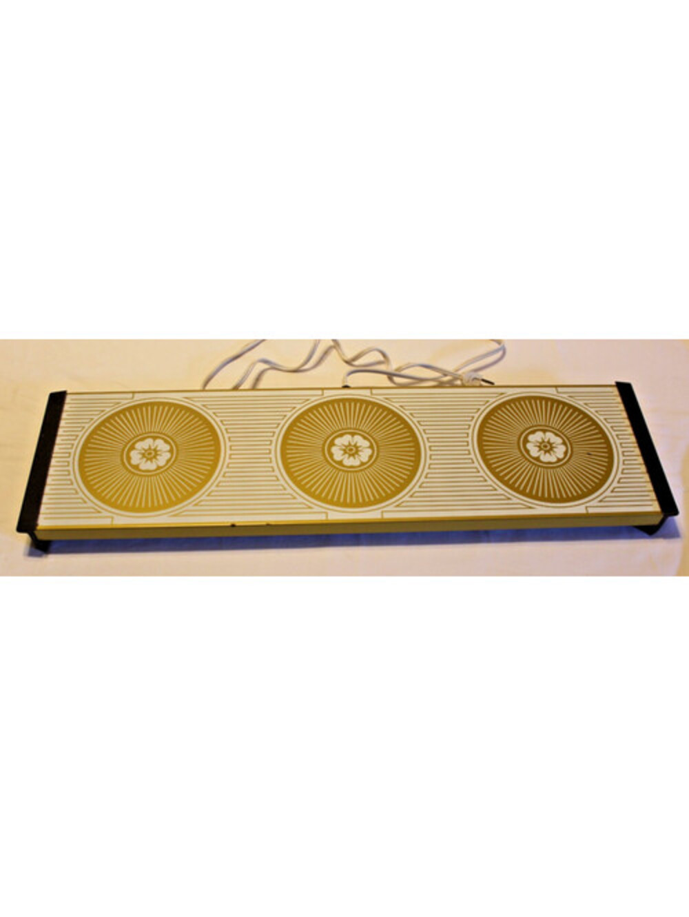 Vintage Warm-O-Tray Model 60 Electric Food Warming Tray Gold Floral Mid Century